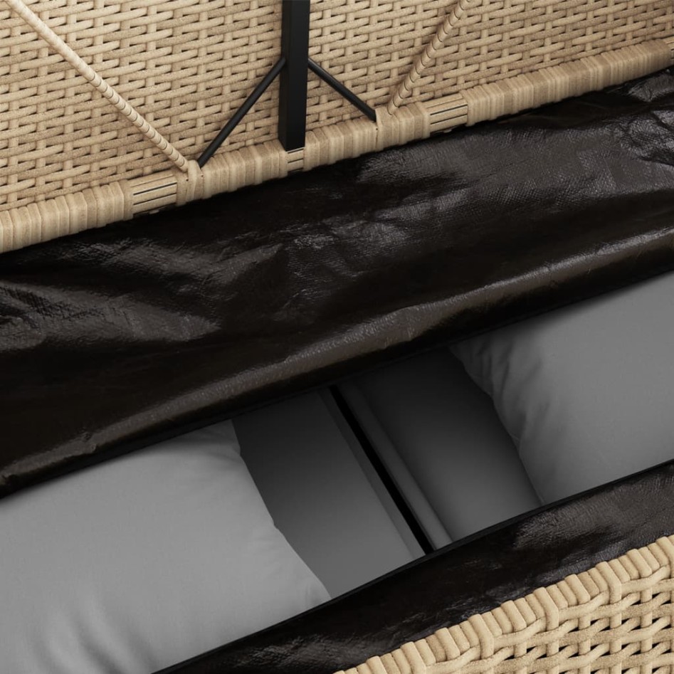 Banco de jardín con cojines ratán sintético