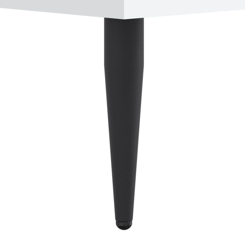 Estructura de cama madera de ingeniería blanco brillo