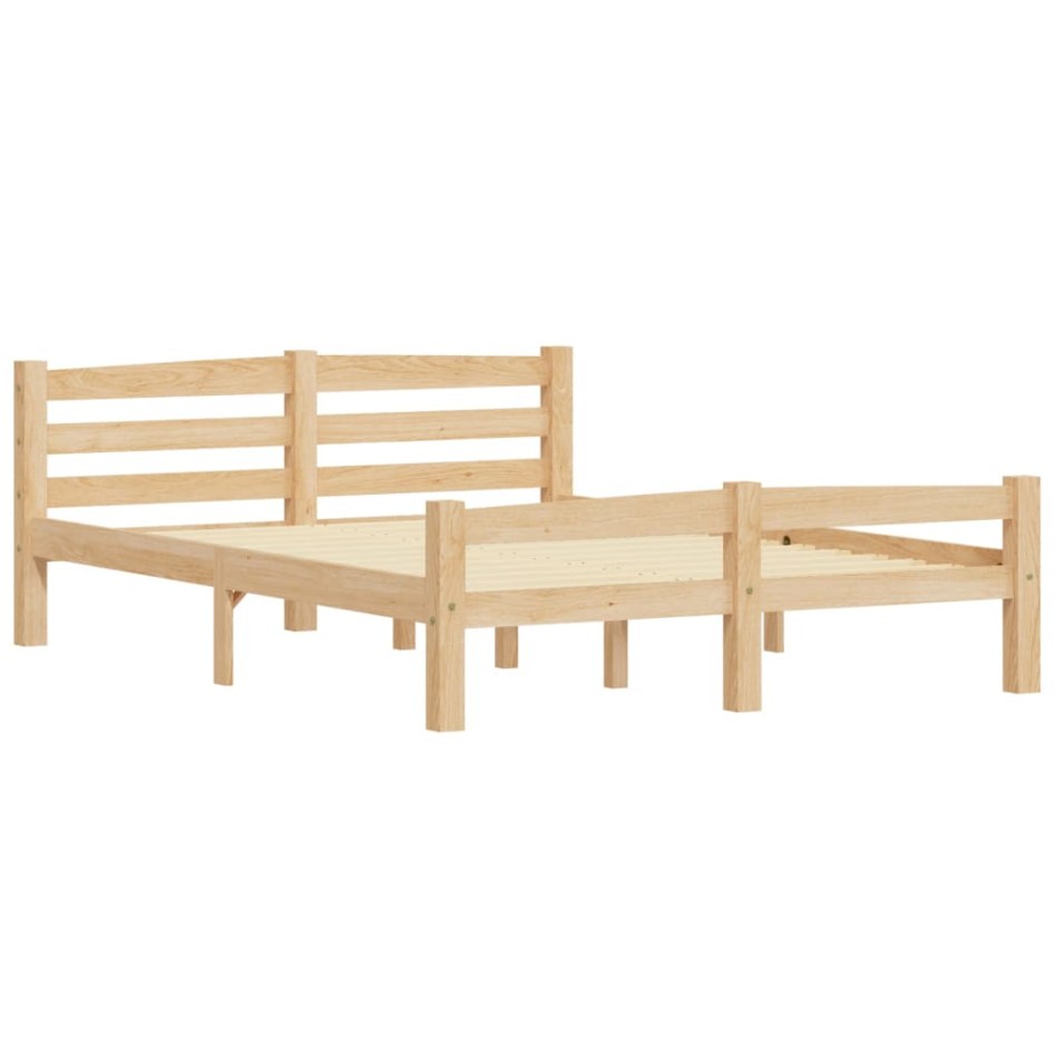 Estructura de cama de madera de pino maciza 140x200