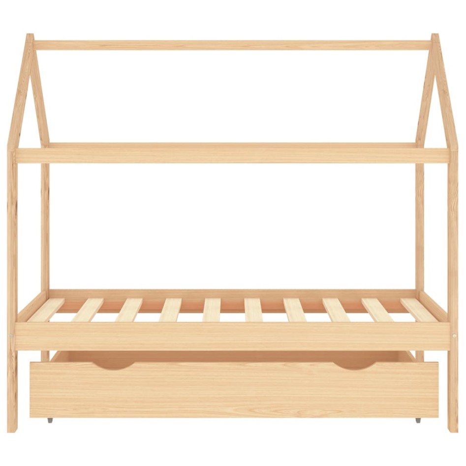 Estructura de cama infantil con cajón madera de pino 80x160