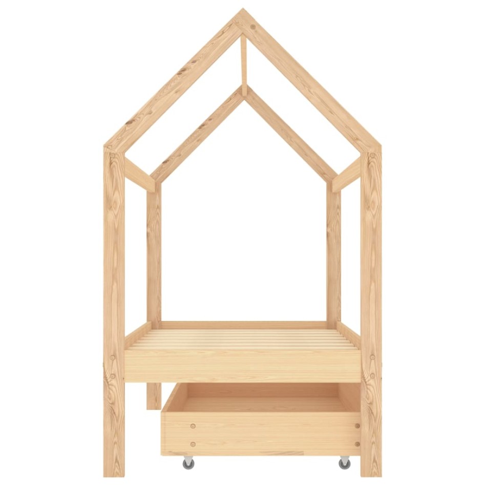 Estructura de cama infantil con cajón madera de pino 80x160