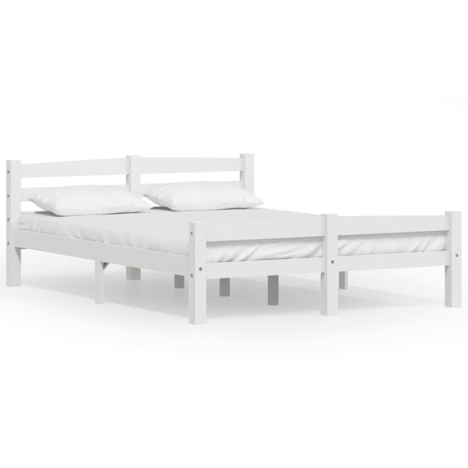 Estructura de cama de madera maciza de pino blanca 120x200