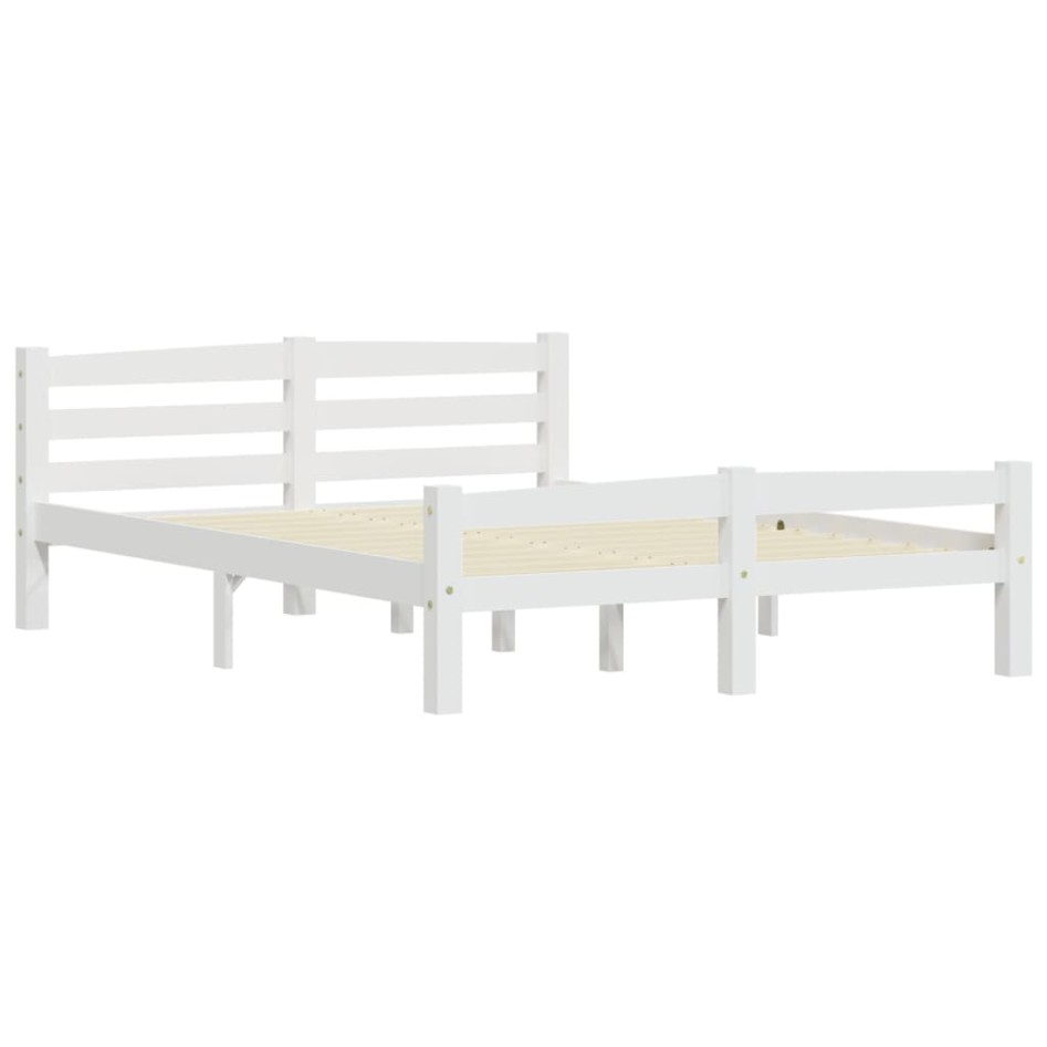 Estructura de cama de madera maciza de pino blanca 120x200
