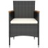 Set comedor jardín 5 pzas ratán sintético y madera acacia