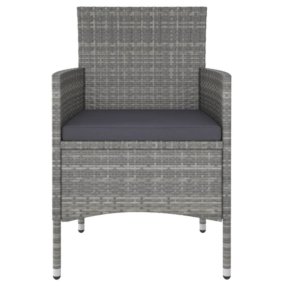 Set comedor jardín 5 pzas ratán sintético vidrio templado