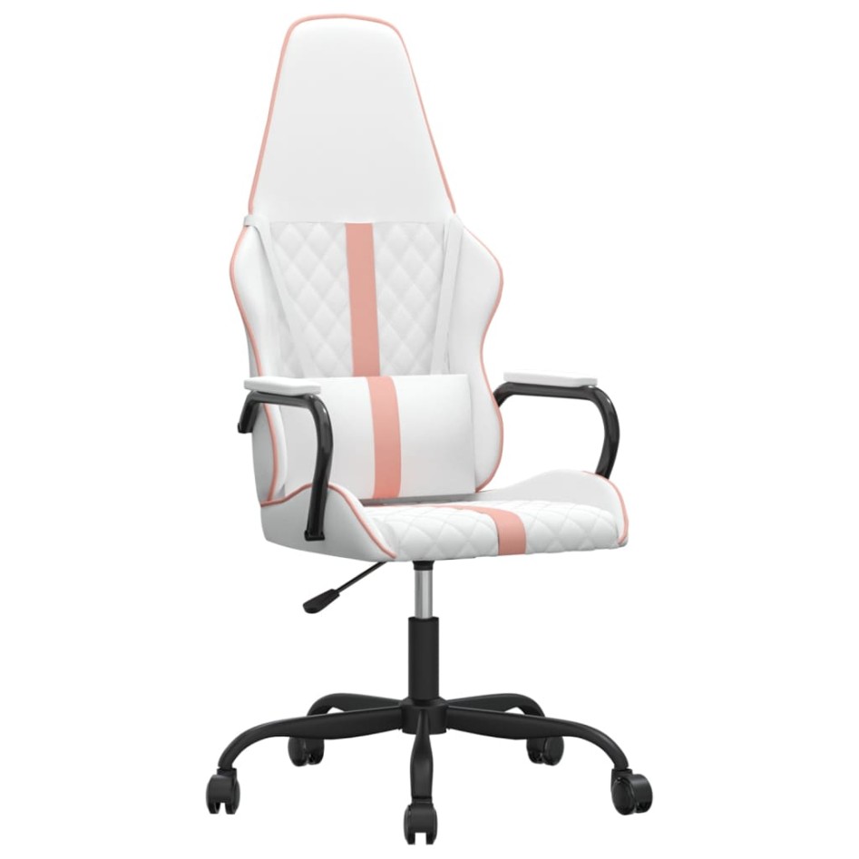 Silla gaming cuero sintético blanco y