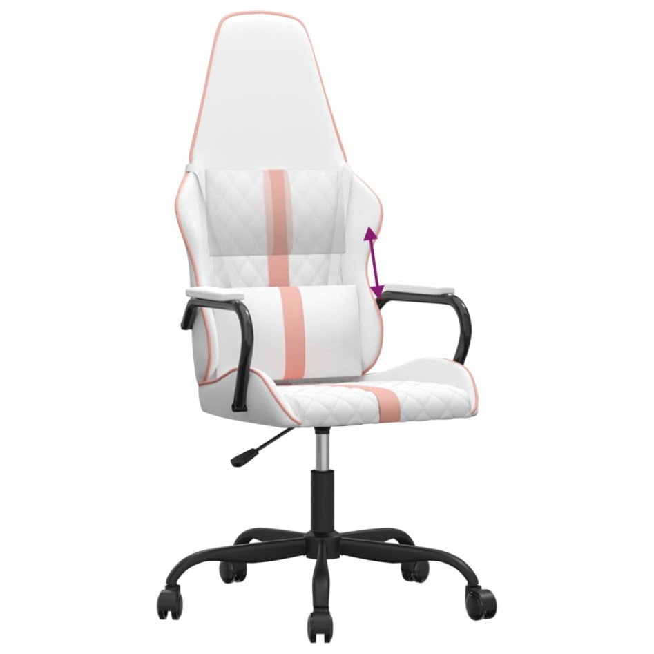 Silla gaming cuero sintético blanco y