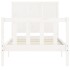 Estructura de cama con cabecero madera maciza blanco 100x200