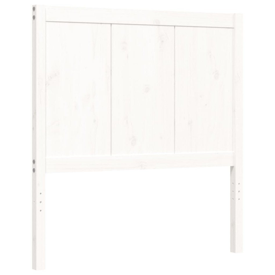 Estructura de cama con cabecero madera maciza blanco 100x200