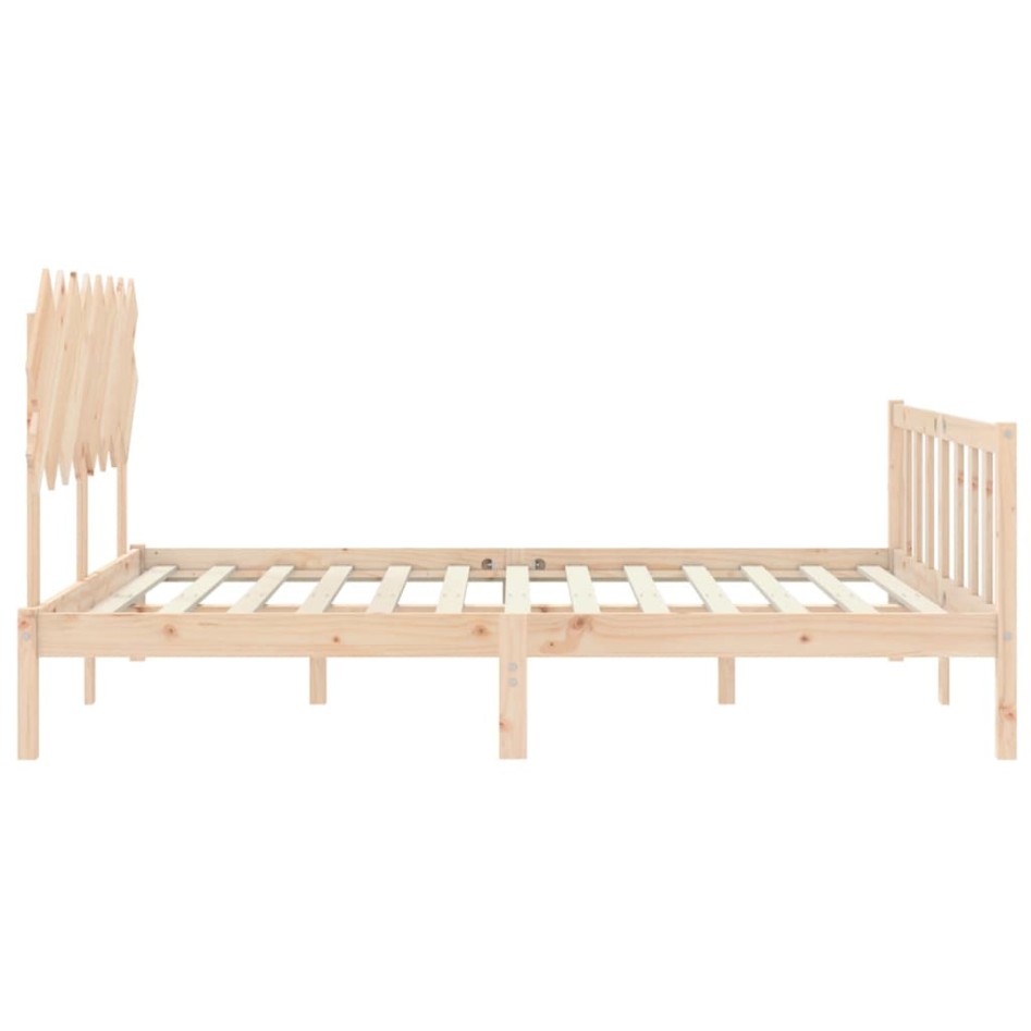 Estructura de cama con cabecero madera maciza 160x200