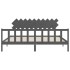 Estructura de cama con cabecero madera maciza gris 200x200