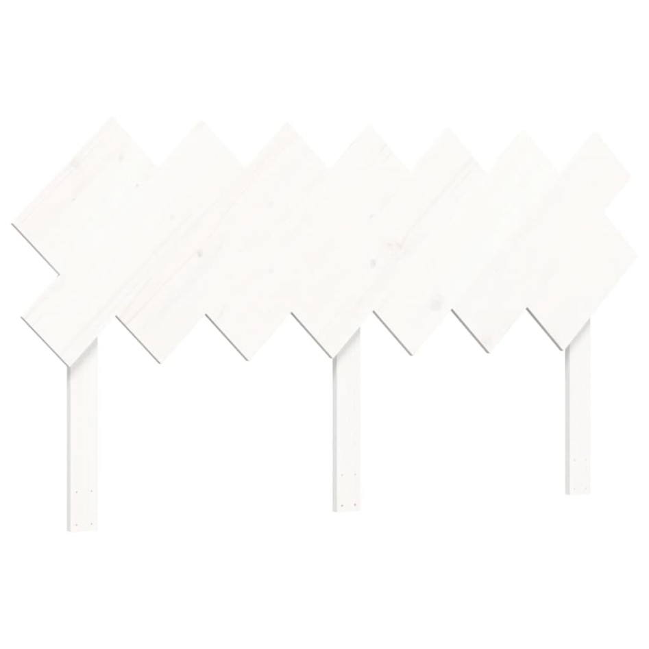 Estructura de cama con cabecero madera maciza blanco 140x190