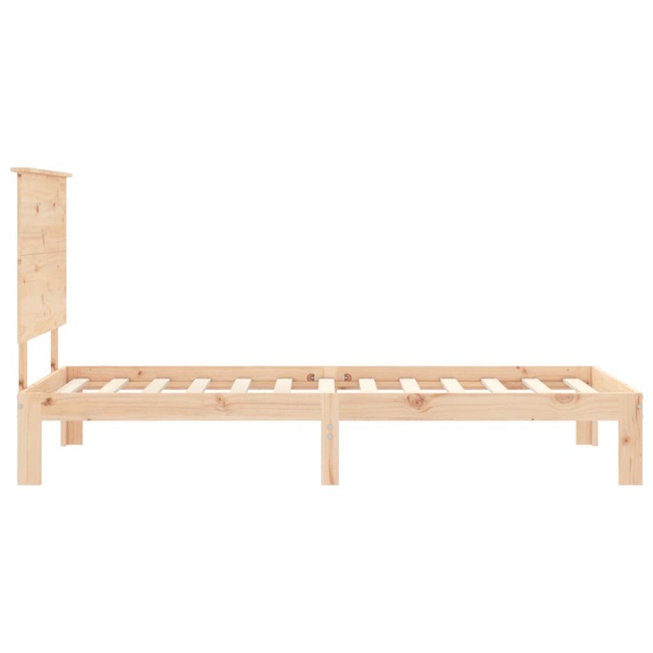 Estructura de cama individual con cabecero madera