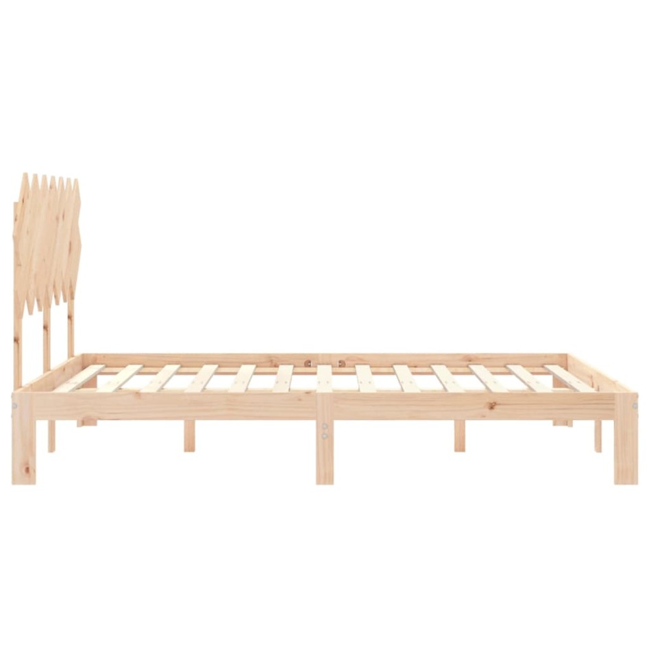 Estructura de cama con cabecero madera maciza 140x200