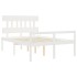 Cama personas mayores cabecero madera maciza blanco 140x200