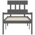 Cama personas mayores cabecero madera maciza gris 100x200