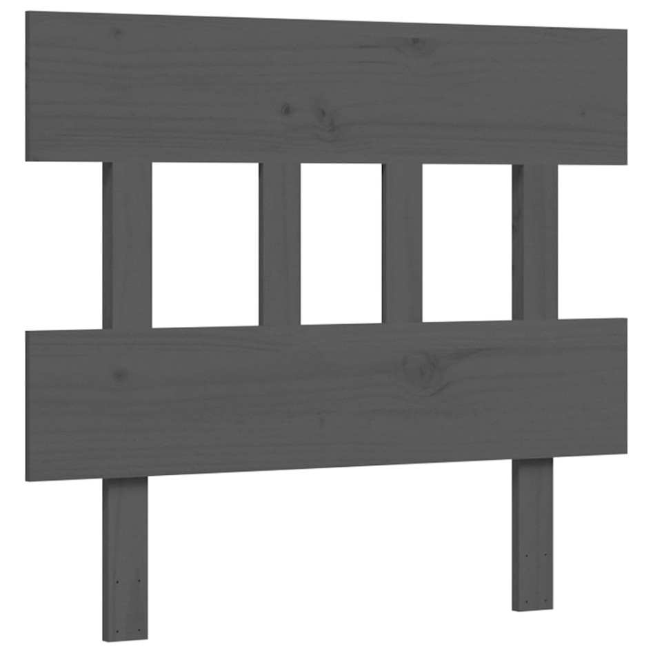 Cama personas mayores cabecero madera maciza gris 100x200