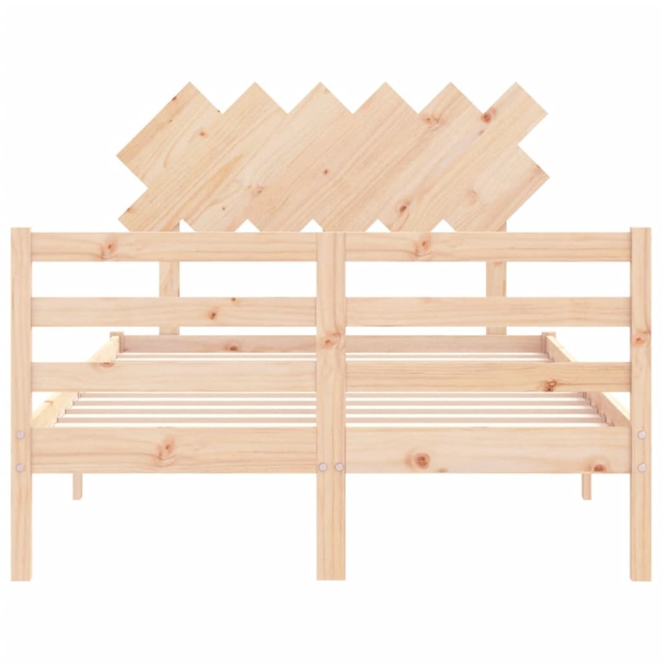 Estructura de cama de matrimonio con cabecero madera