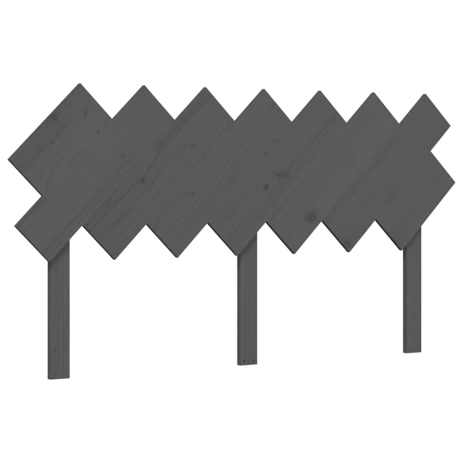 Estructura de cama con cabecero madera maciza gris 140x190