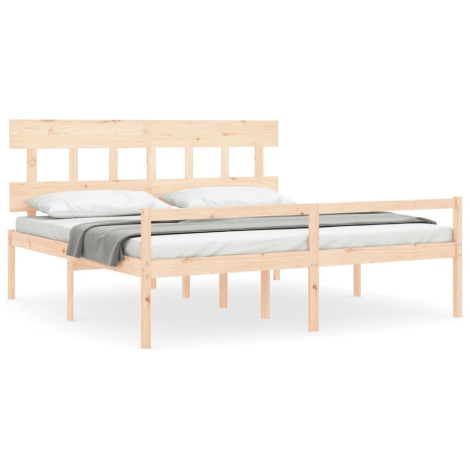 Cama para personas mayores con cabecero madera maciza