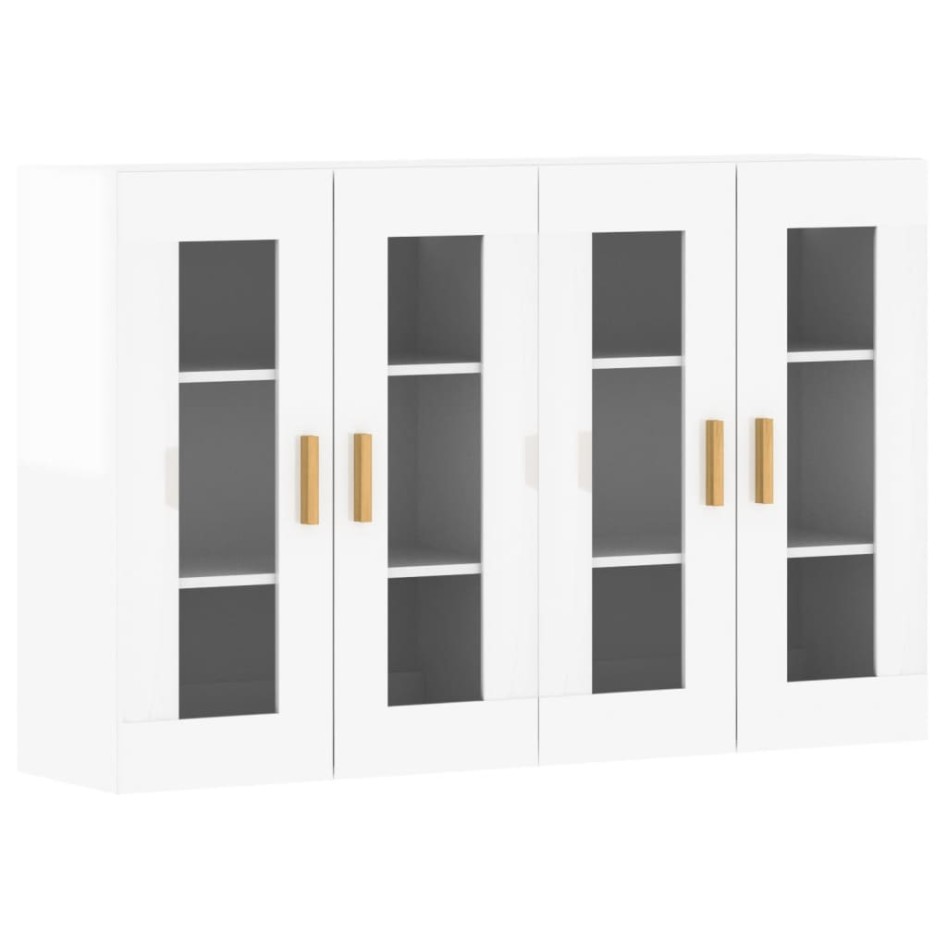 Armarios de pared 2 uds madera de ingeniería blanco