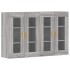 Armarios de pared 2 uds madera de ingeniería gris