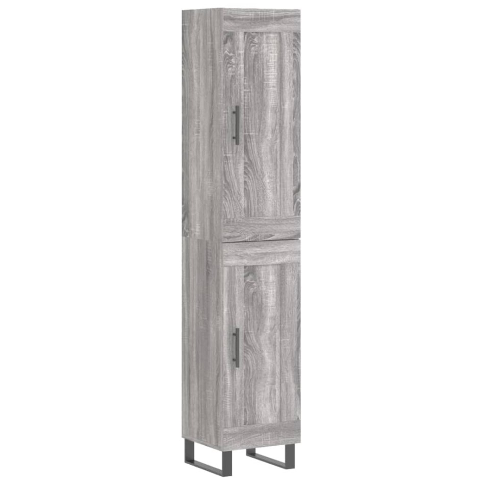 Aparador alto madera contrachapada gris Sonoma 34,5x34x180