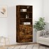 Aparador alto madera contrachapada roble ahumado 69,5x34x180