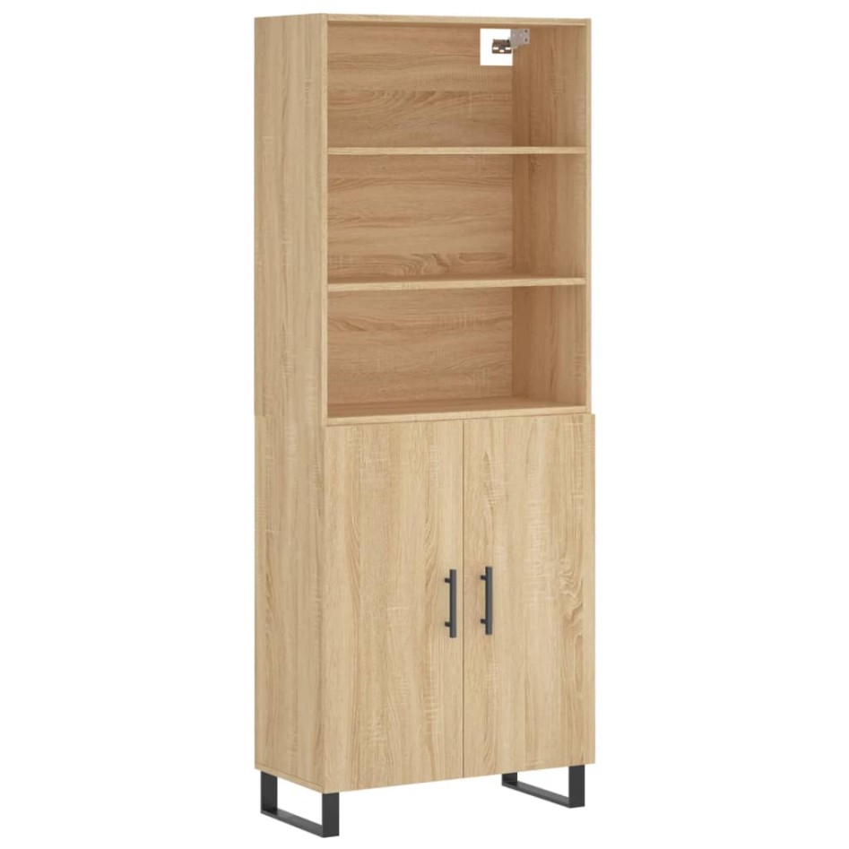 Aparador alto madera contrachapada color roble 69,5x34x180