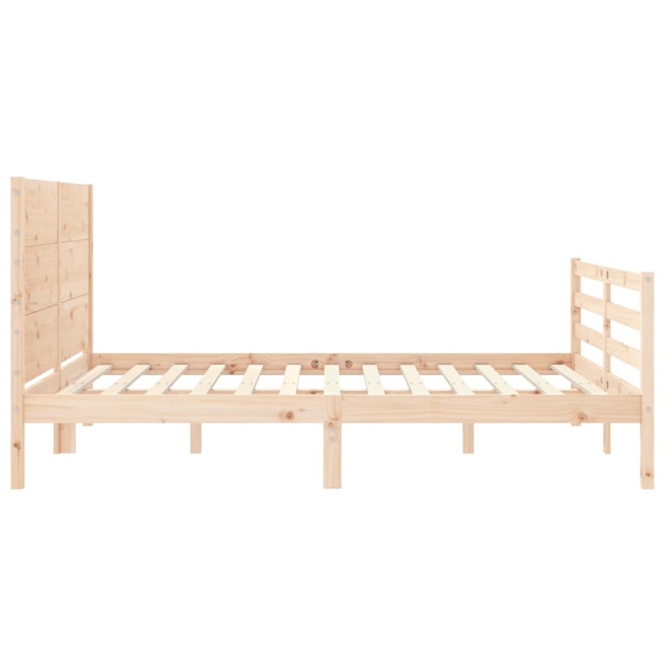 Estructura de cama con cabecero madera maciza 160x200