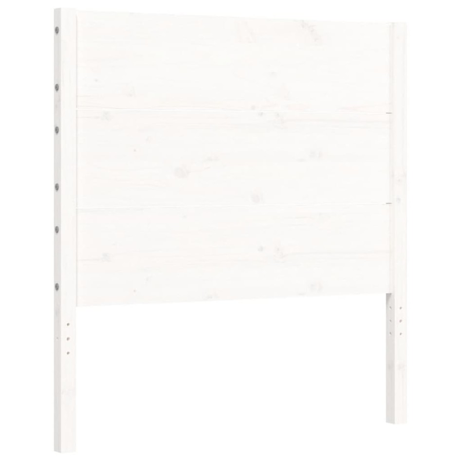 Estructura de cama con cabecero madera maciza blanco 100x200