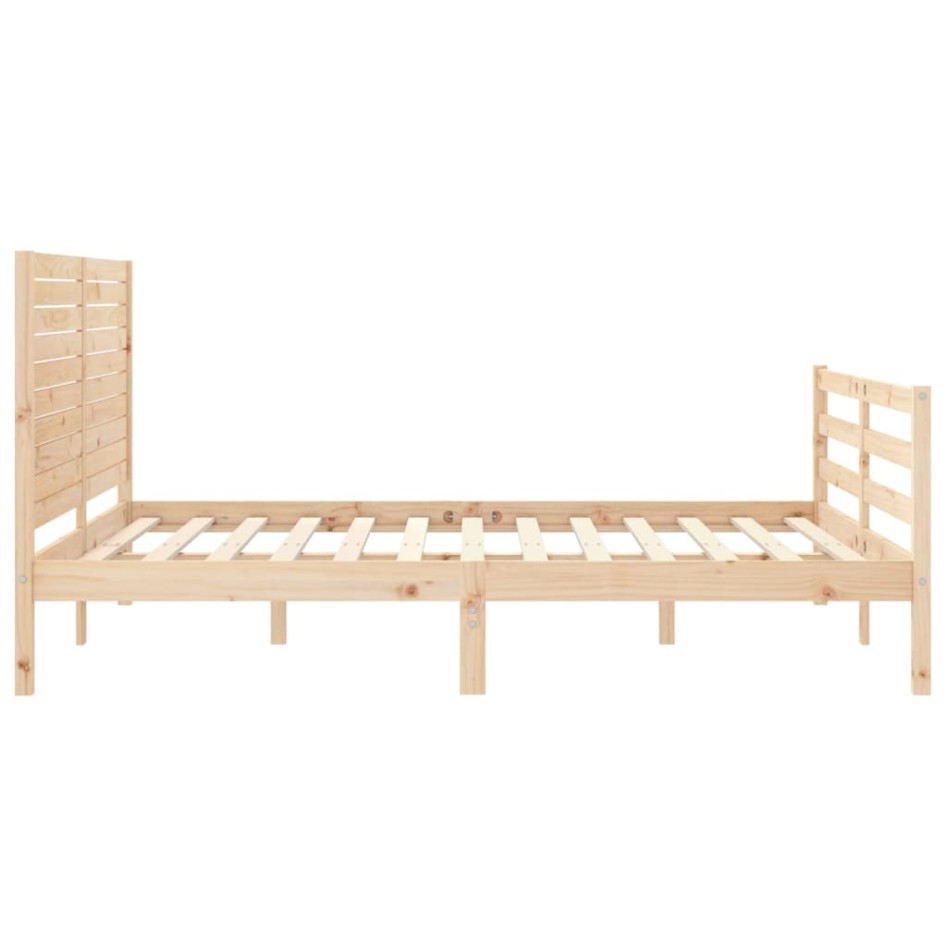 Estructura de cama con cabecero madera maciza 160x200