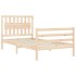 Estructura de cama con cabecero madera maciza 100x200