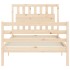 Estructura de cama con cabecero madera maciza 100x200