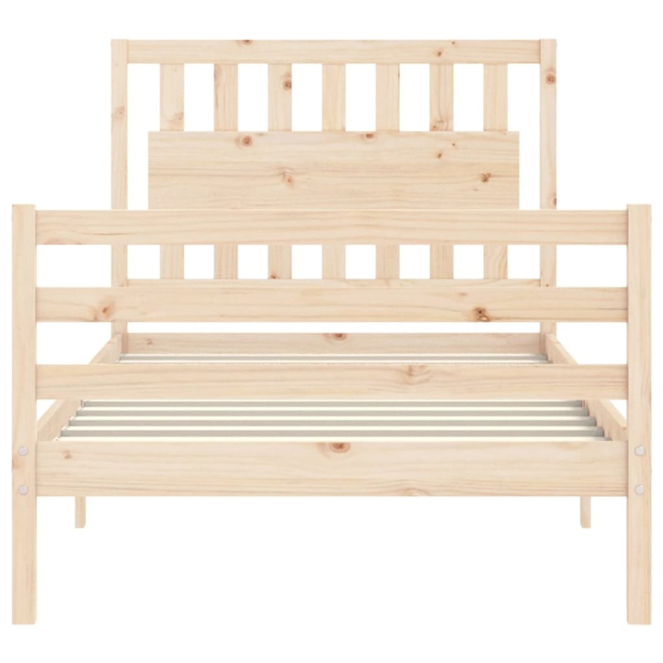 Estructura de cama con cabecero madera maciza 100x200