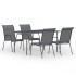 Juego de comedor para jardín 5 piezas acero gris