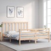 Estructura de cama con cabecero madera maciza 160x200 cm