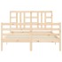 Estructura de cama con cabecero madera maciza 160x200
