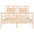 Estructura de cama con cabecero madera maciza 140x200