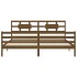 Estructura cama y cabecero madera maciza marrón miel 200x200