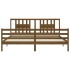 Estructura cama y cabecero madera maciza marrón miel 200x200