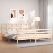 Estructura de cama con cabecero madera maciza 200x200 cm