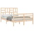Estructura de cama de matrimonio con cabecero madera
