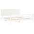 Estructura de cama con cabecero madera maciza blanco 200x200