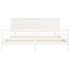 Estructura de cama con cabecero madera maciza blanco 200x200