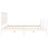 Estructura de cama con cabecero madera maciza blanco 200x200