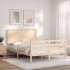 Estructura de cama con cabecero madera maciza 120x200