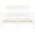 Estructura de cama con cabecero madera maciza blanco 120x200