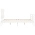 Estructura de cama con cabecero madera maciza blanco 120x200
