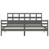 Estructura de cama con cabecero madera maciza gris 200x200